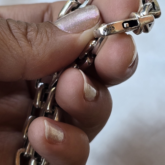 Sterling Square Link Thick Chain - Picture 3 of 7